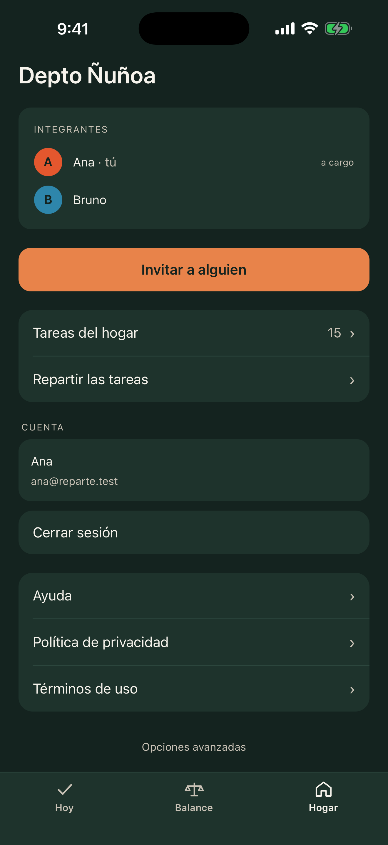 Pantalla Hogar